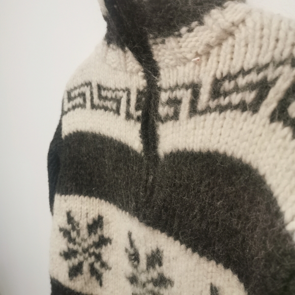 COMPANY OF ADVENTURERS | Cowichan style alpaca wool zip sweater size M - Picture 3 of 6